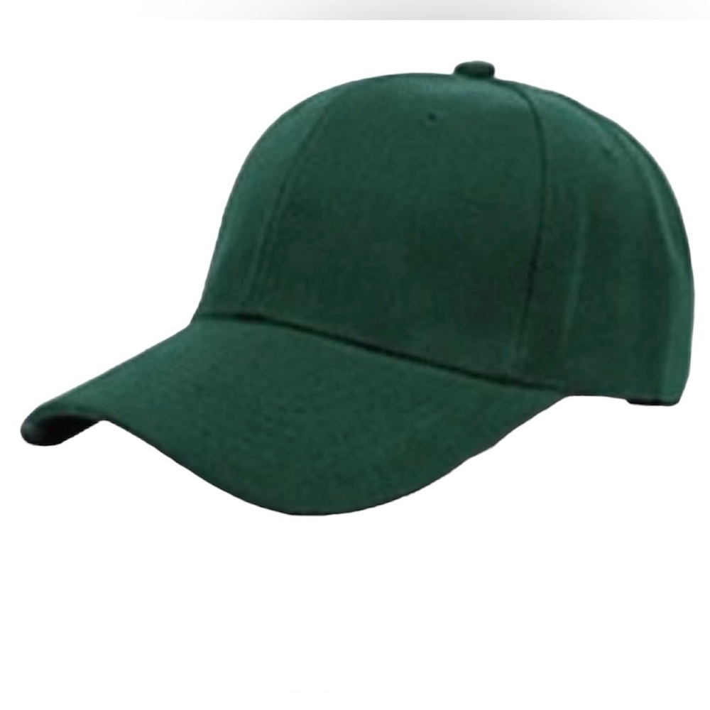 Women’s Adjustable Magic Tape Plain Baseball Cap Dark Green
